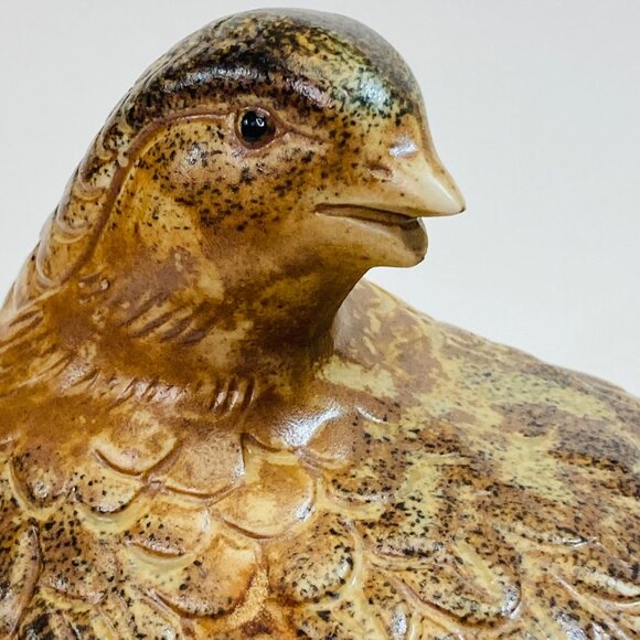 Quail Figurine MCM Vintage Ceramic Pottery Browns Japan as is 5.5 x 5 Bird - Picture 4 of 11